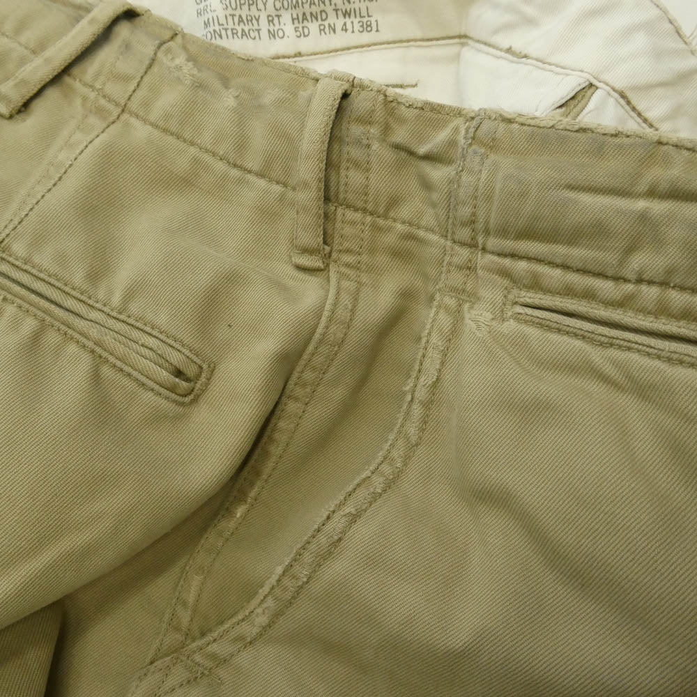 RRL ダブルアールエル 8.65oz military right hand twill M45 damaged chino ダメージ加工 チノ パンツ ベージュ系 30【中古】