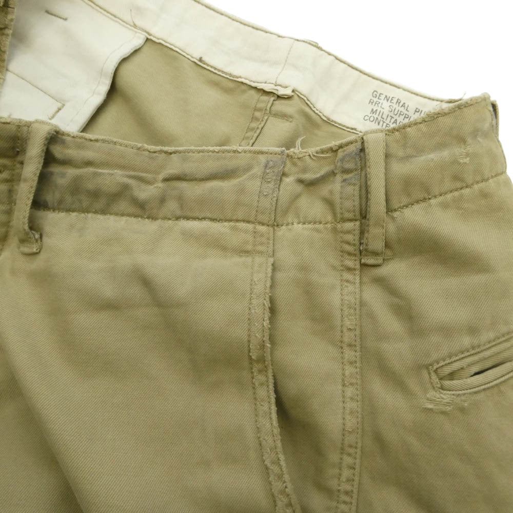 RRL ダブルアールエル 8.65oz military right hand twill M45 damaged chino ダメージ加工 チノ パンツ ベージュ系 30【中古】