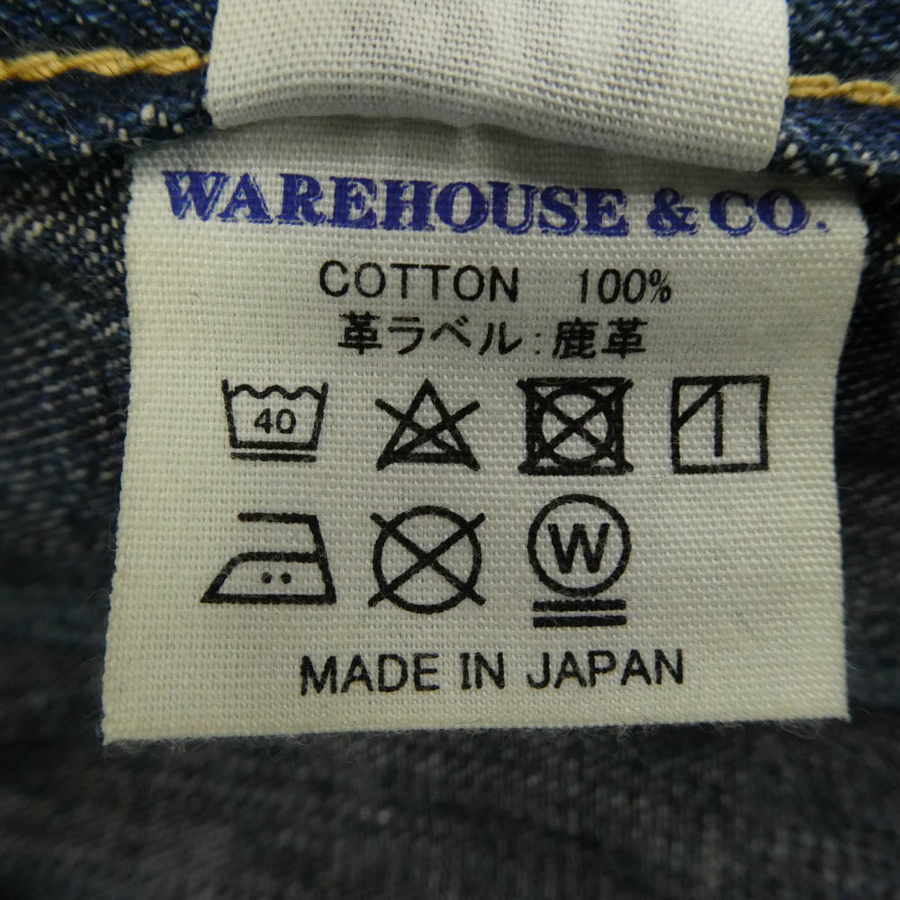 WAREHOUSE ウエアハウス S1003XX 大戦モデル レッドペンキ ピンクセルヴィッチ デニム パンツ インディゴブルー系 30【中古】