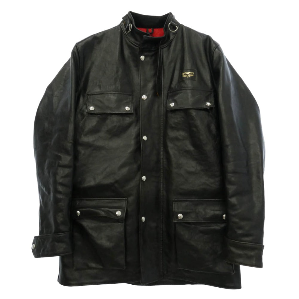 Lewis Leathers ルイスレザー No.414 ROADMASTER ロードマスター 茶芯 ベジタブルタンニン カウハイド レザー ツーリング ライダース ジャケット ブラック系 40【中古】