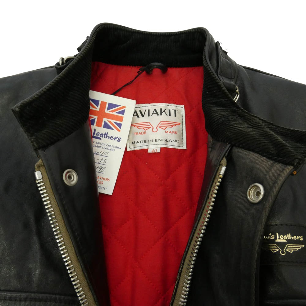 Lewis Leathers ルイスレザー No.414 ROADMASTER ロードマスター 茶芯 ベジタブルタンニン カウハイド レザー ツーリング ライダース ジャケット ブラック系 40【中古】