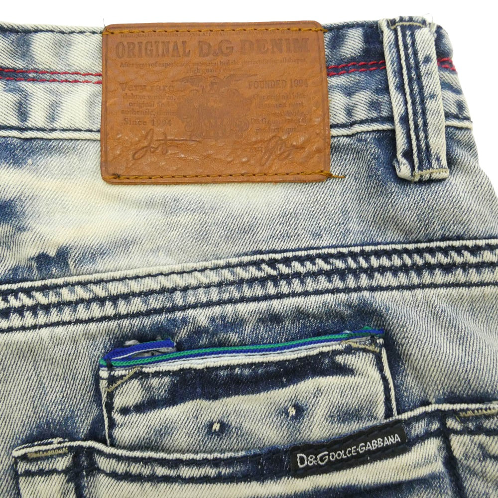 DOLCE&GABBANA ドルチェアンドガッバーナ RP0034/SD098 D&G ダメージ加工 デニム パンツ インディゴブルー系【中古】