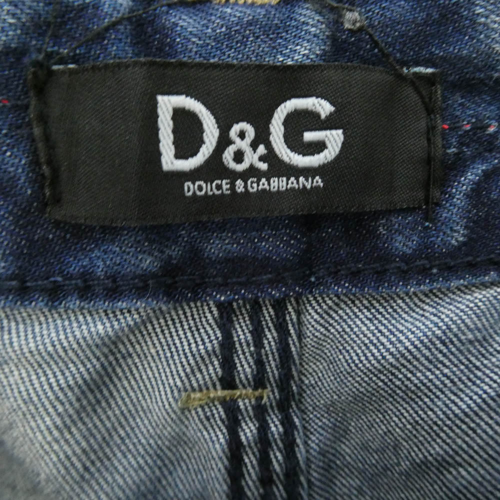 DOLCE&GABBANA ドルチェアンドガッバーナ RP0034/SD098 D&G ダメージ加工 デニム パンツ インディゴブルー系【中古】