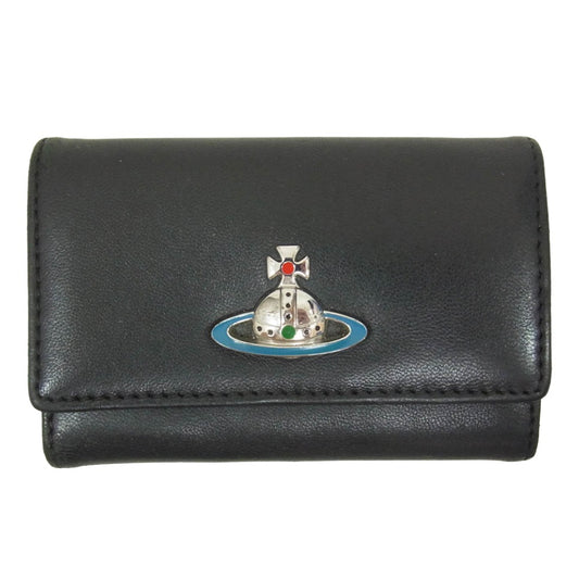 Vivienne Westwood ヴィヴィアンウエストウッド 51020001 L001L NAPPA LEATHER KEY CASE オーブ 4連 レザー キーケース ブラック系【中古】