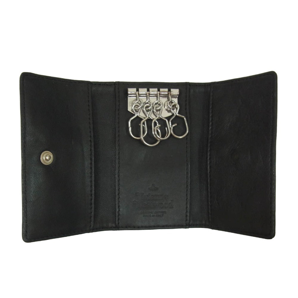 Vivienne Westwood ヴィヴィアンウエストウッド 51020001 L001L NAPPA LEATHER KEY CASE オーブ 4連 レザー キーケース ブラック系【中古】