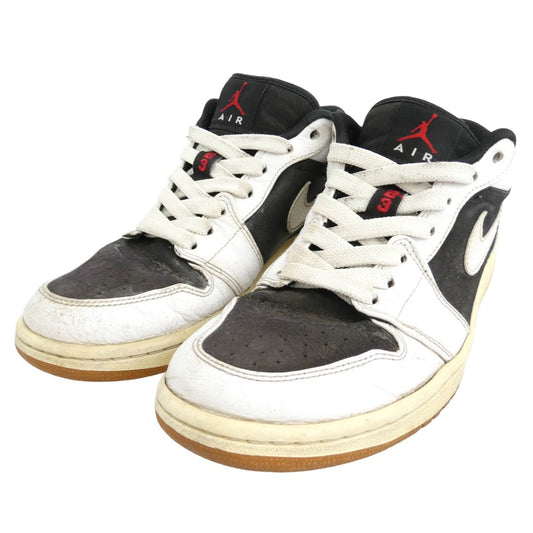 NIKE AIR JORDAN ナイキ ジョーダン 338145-002 AIR JORDAN 1 PHAT LOW AJ1 ファット ローカット スニーカー ホワイト系 ブラック系 27.5cm【中古】