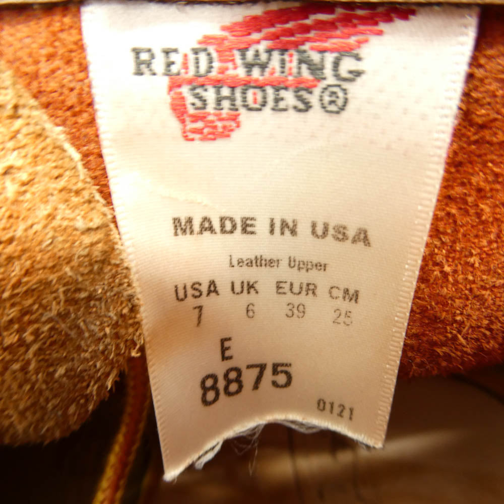 RED WING レッドウィング USA製 四角犬タグ IRISH SETTER 6インチ MOC アイリッシュセッター モック ブーツ ブラウン系 US7【中古】