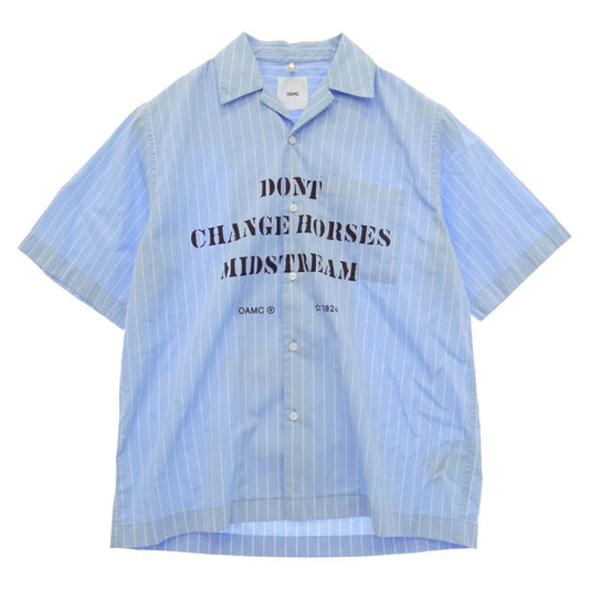 OAMC オーエーエムシー 24SS 24E28OAU98 KURT SHIRT STRIPES ストライプ カート 半袖 シャツ ライトブルー系 S【中古】