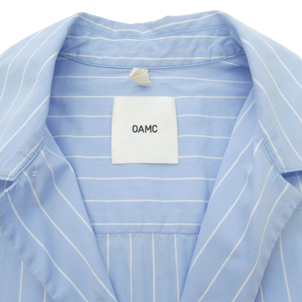 OAMC オーエーエムシー 24SS 24E28OAU98 KURT SHIRT STRIPES ストライプ カート 半袖 シャツ ライトブルー系 S【中古】
