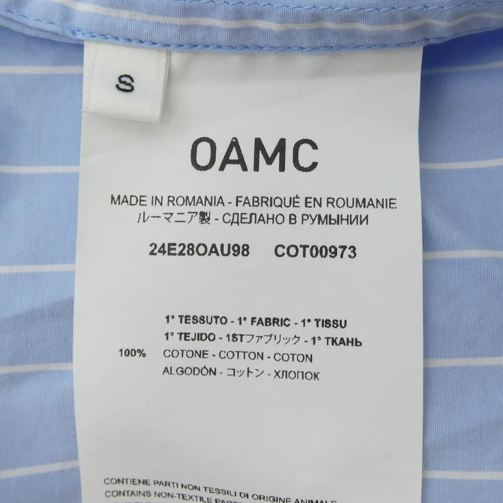 OAMC オーエーエムシー 24SS 24E28OAU98 KURT SHIRT STRIPES ストライプ カート 半袖 シャツ ライトブルー系 S【中古】
