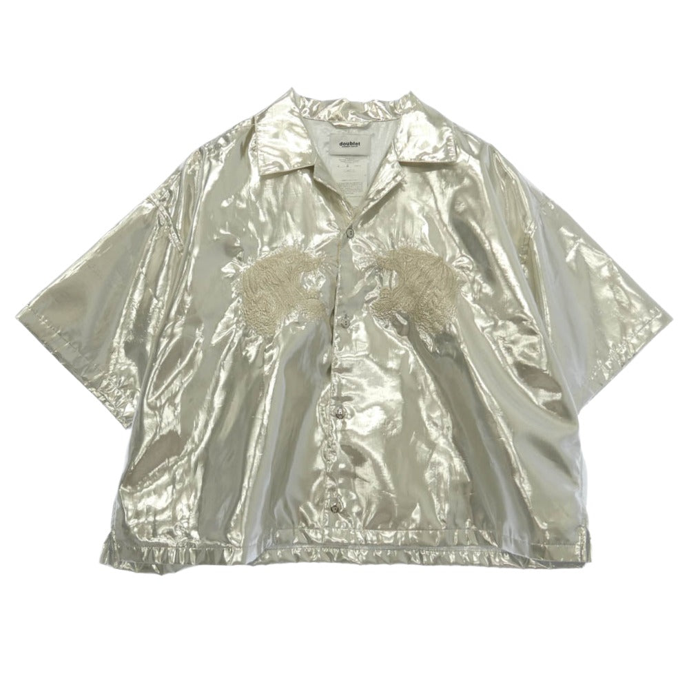 doublet ダブレット 24SS 24SS10SH139 SILVER EMBROIDERY OVERSIZED SHIRT シルバー エンブロイダリー オーバーサイズ 半袖 シャツ シルバー系 S【中古】