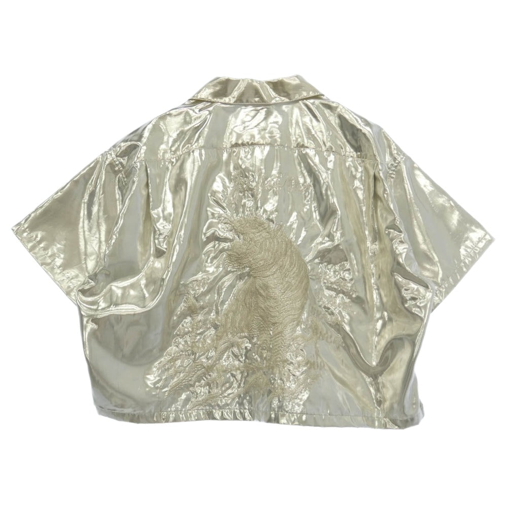 doublet ダブレット 24SS 24SS10SH139 SILVER EMBROIDERY OVERSIZED SHIRT シルバー エンブロイダリー オーバーサイズ 半袖 シャツ シルバー系 S【中古】