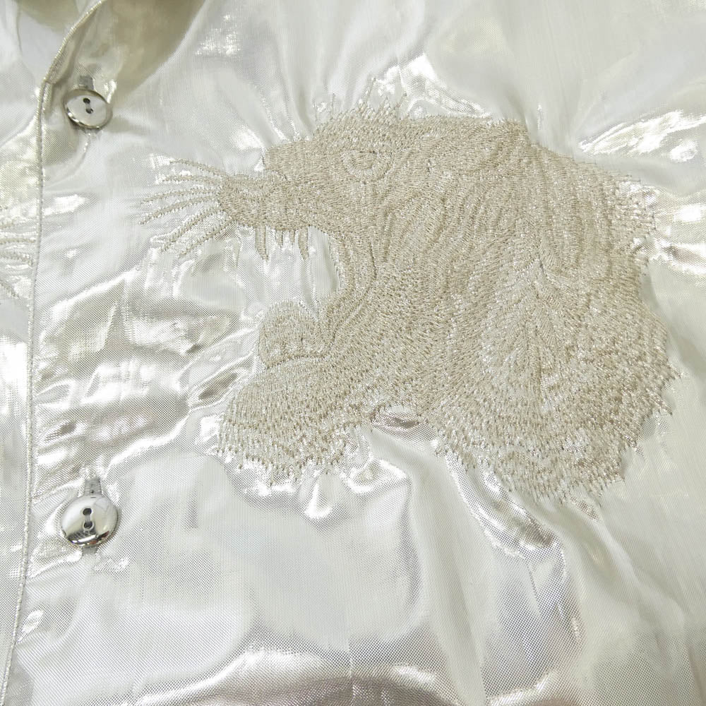 doublet ダブレット 24SS 24SS10SH139 SILVER EMBROIDERY OVERSIZED SHIRT シルバー エンブロイダリー オーバーサイズ 半袖 シャツ シルバー系 S【中古】