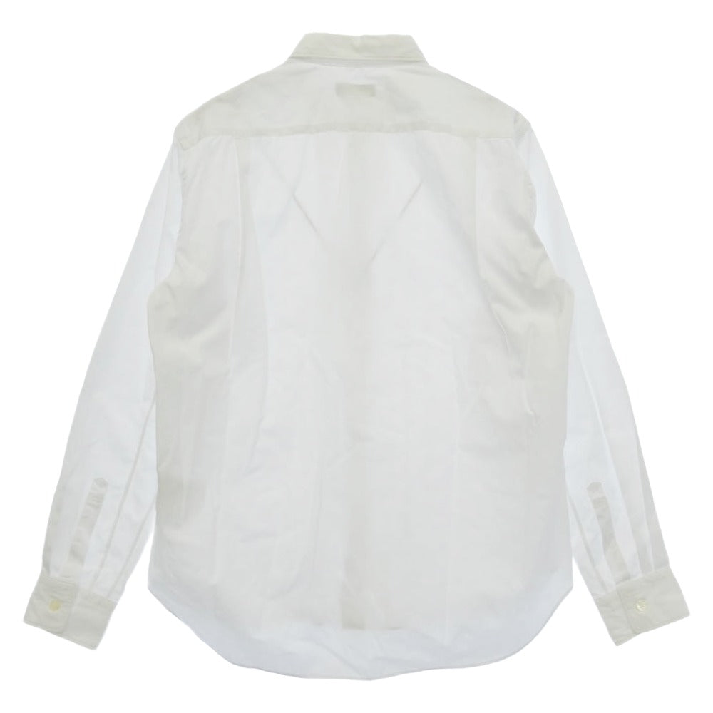 COMME des GARCONS HOMME PLUS コムデギャルソンオムプリュス PO-B025 AD2024 チュール フリル 長袖 シャツ ホワイト系 S【中古】