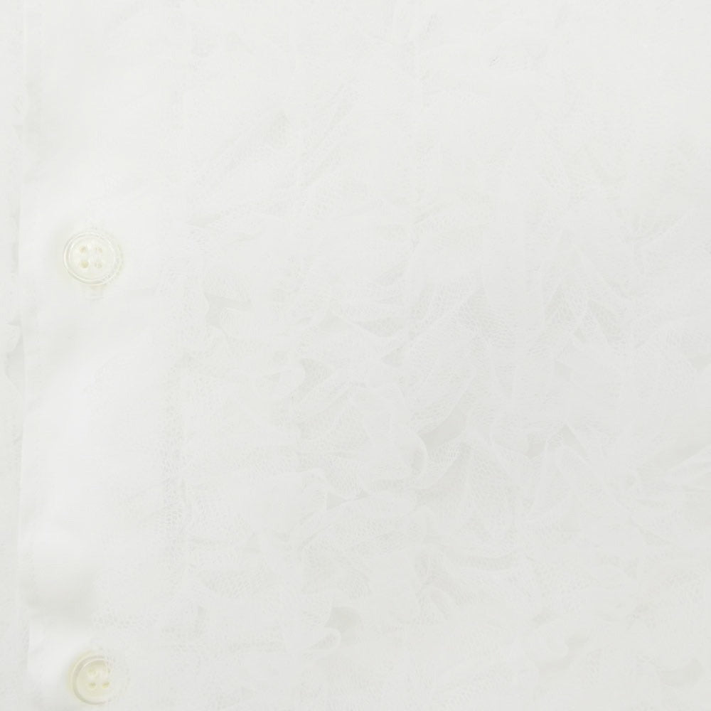 COMME des GARCONS HOMME PLUS コムデギャルソンオムプリュス PO-B025 AD2024 チュール フリル 長袖 シャツ ホワイト系 S【中古】