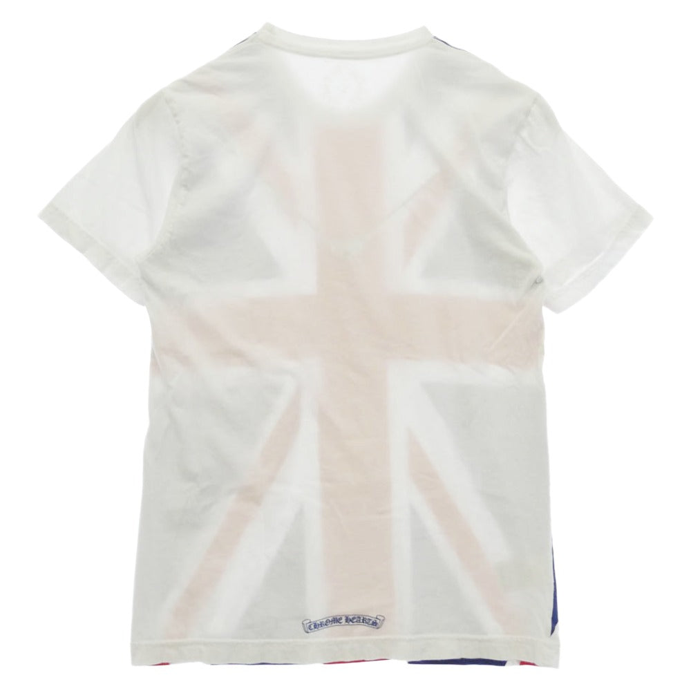 CHROME HEARTS クロムハーツ（原本無） 購入レシート付属 Union Jack Neck H T-SHRT 1 ユニオン ジャック プリント ネック ロゴ 半袖 Tシャツ ホワイト系 M【中古】