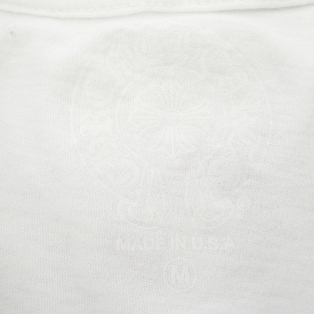 CHROME HEARTS クロムハーツ（原本無） 購入レシート付属 Union Jack Neck H T-SHRT 1 ユニオン ジャック プリント ネック ロゴ 半袖 Tシャツ ホワイト系 M【中古】