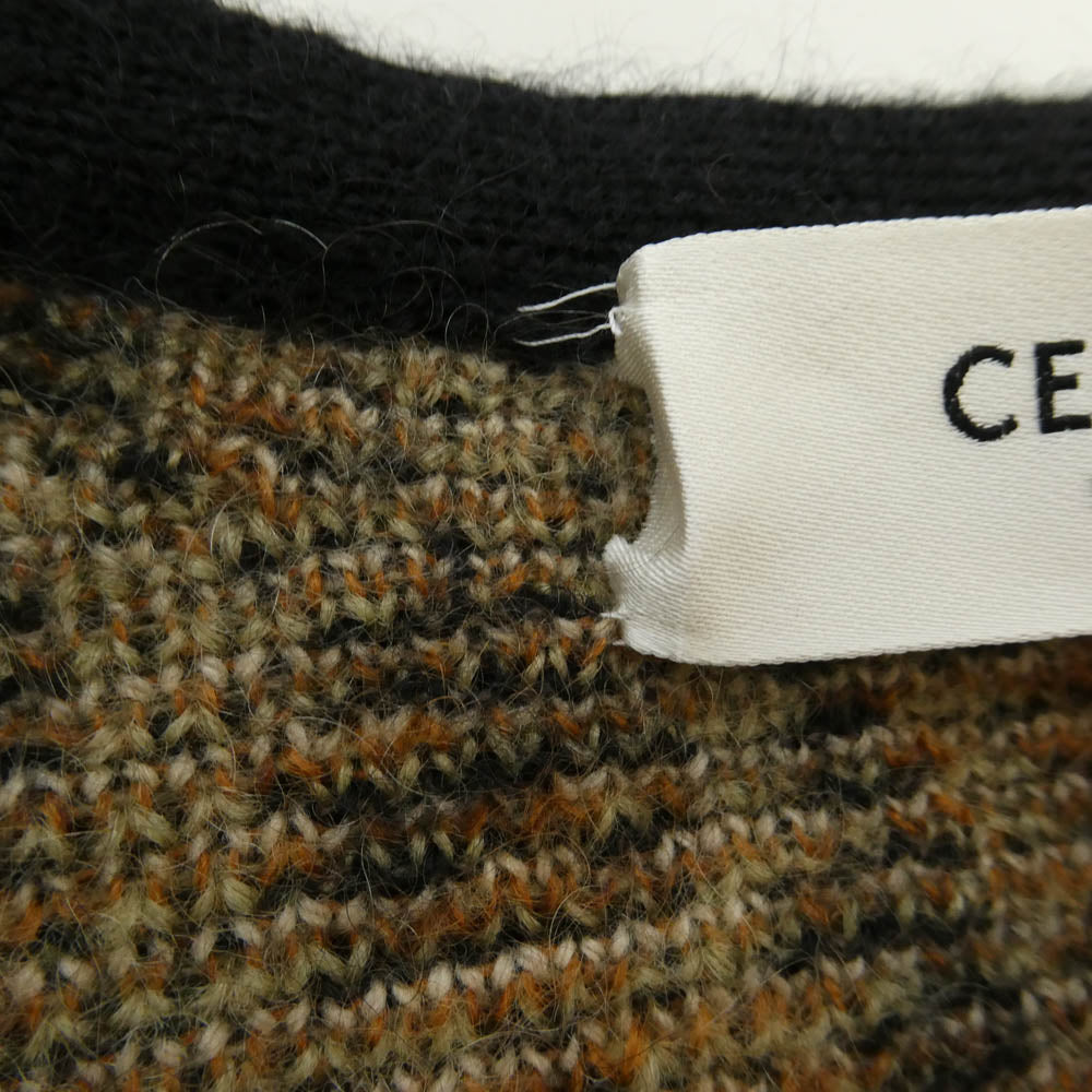 CELINE セリーヌ 24AW RV00Q0ZQ7 レオパード総柄 ブラッシュド モヘア カーディガン ブラウン系 M【中古】