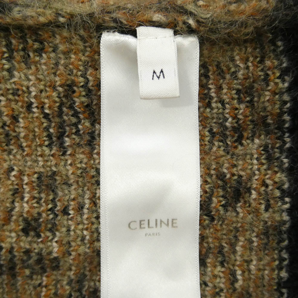 CELINE セリーヌ 24AW RV00Q0ZQ7 レオパード総柄 ブラッシュド モヘア カーディガン ブラウン系 M【中古】