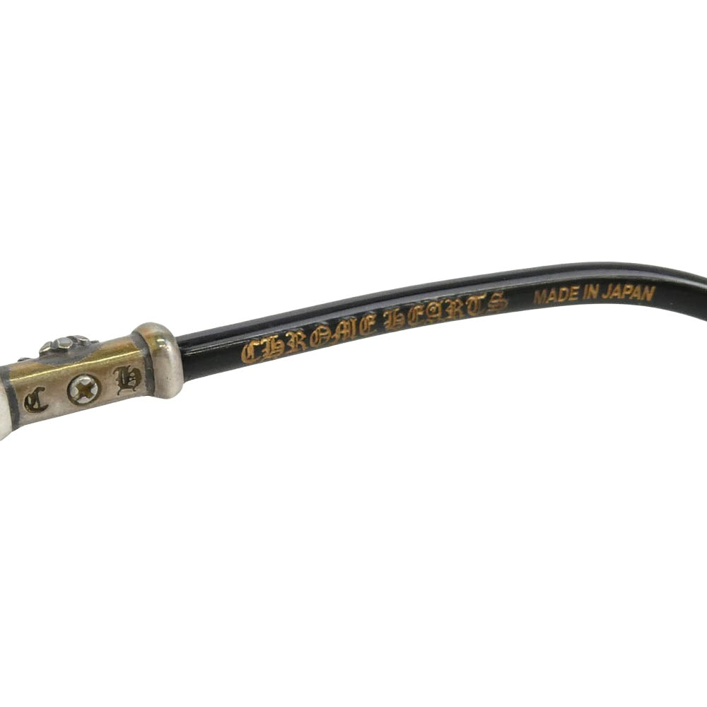 CHROME HEARTS クロムハーツ（原本無） ユナイテッドアローズ購入冊子付属 BUBBA-A クロス テンプル メタル フレーム 眼鏡 アイウェア シルバー系 49□22-145【中古】