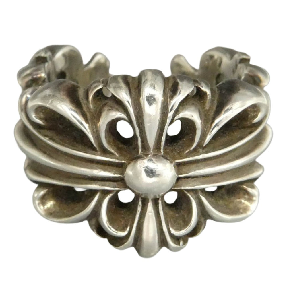 CHROME HEARTS クロムハーツ（原本無） DBL FLRL CRS ダブル フローラル クロス リング シルバー系 14号【中古】