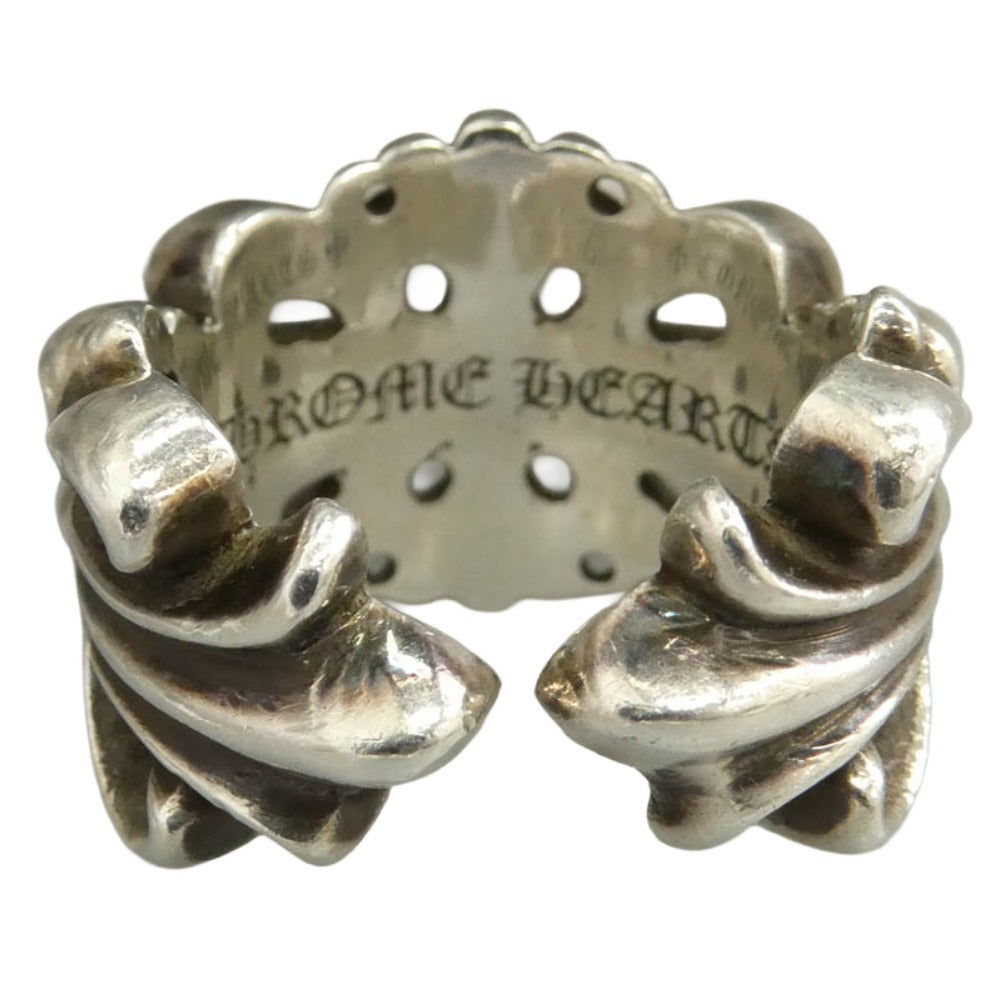 CHROME HEARTS クロムハーツ（原本無） DBL FLRL CRS ダブル フローラル クロス リング シルバー系 14号【中古】