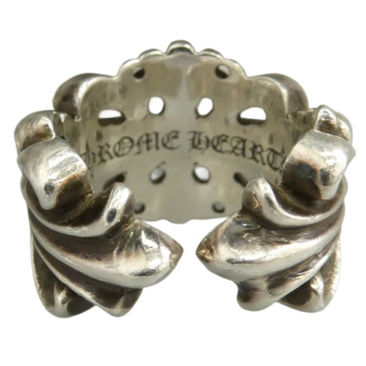 CHROME HEARTS クロムハーツ（原本無） DBL FLRL CRS ダブル フローラル クロス リング シルバー系 14号【中古】