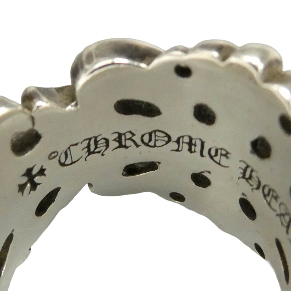 CHROME HEARTS クロムハーツ（原本無） DBL FLRL CRS ダブル フローラル クロス リング シルバー系 14号【中古】