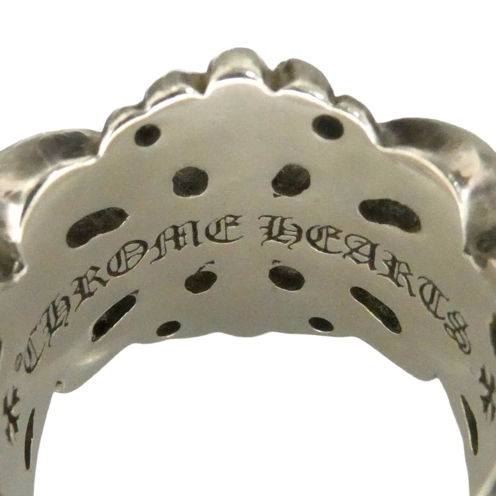 CHROME HEARTS クロムハーツ（原本無） DBL FLRL CRS ダブル フローラル クロス リング シルバー系 14号【中古】