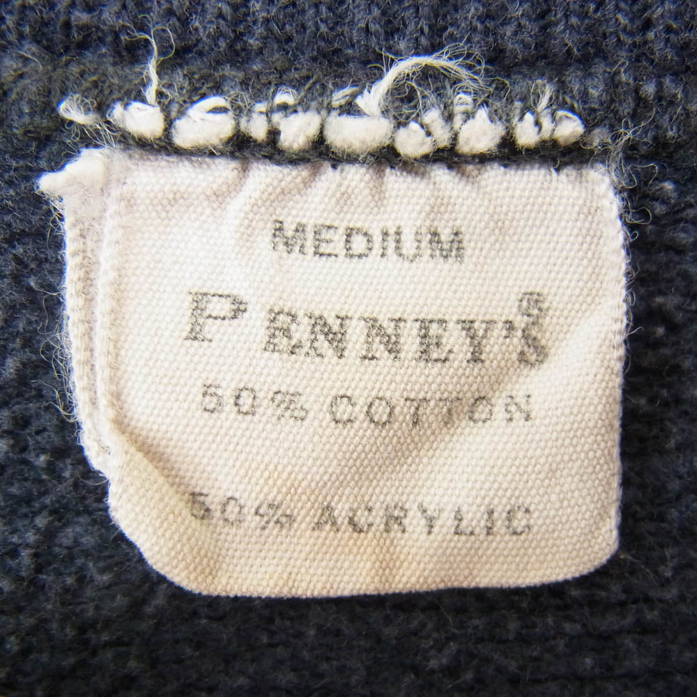 ヴィンテージ 60s PENNEYS ぺニーズ ラグラン トレーナー 半袖 スウェット ネイビー系 M【中古】