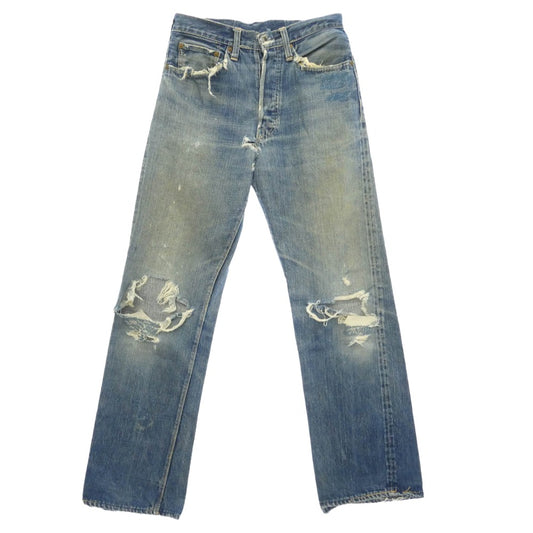 Levi's リーバイス 40s 50s 501XX 47モデル後期 トップボタン裏ドーム型刻印ツメ Vステッチ デニム パンツ W29 ブルー系 不明【中古】