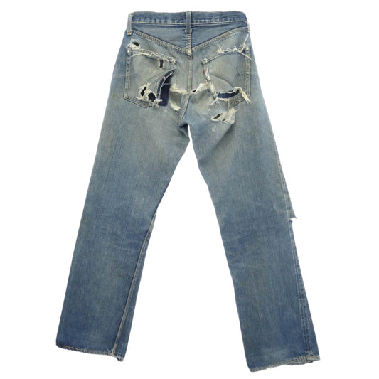 Levi's リーバイス 40s 50s 501XX 47モデル後期 トップボタン裏ドーム型刻印ツメ Vステッチ デニム パンツ W29 ブルー系 不明【中古】