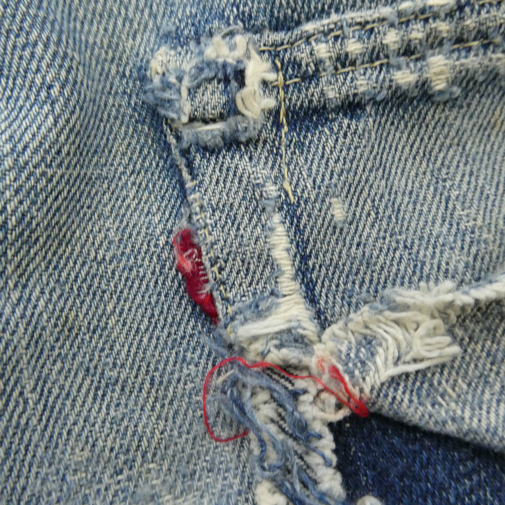 Levi's リーバイス 40s 50s 501XX 47モデル後期 トップボタン裏ドーム型刻印ツメ Vステッチ デニム パンツ W29 ブルー系 不明【中古】