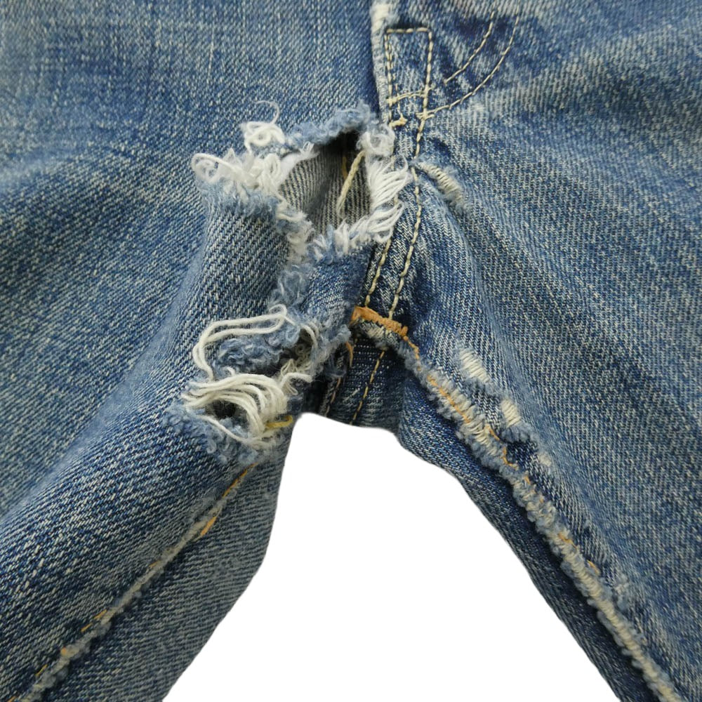 Levi's リーバイス 40s 50s 501XX 47モデル後期 トップボタン裏ドーム型刻印ツメ Vステッチ デニム パンツ W29 ブルー系 不明【中古】