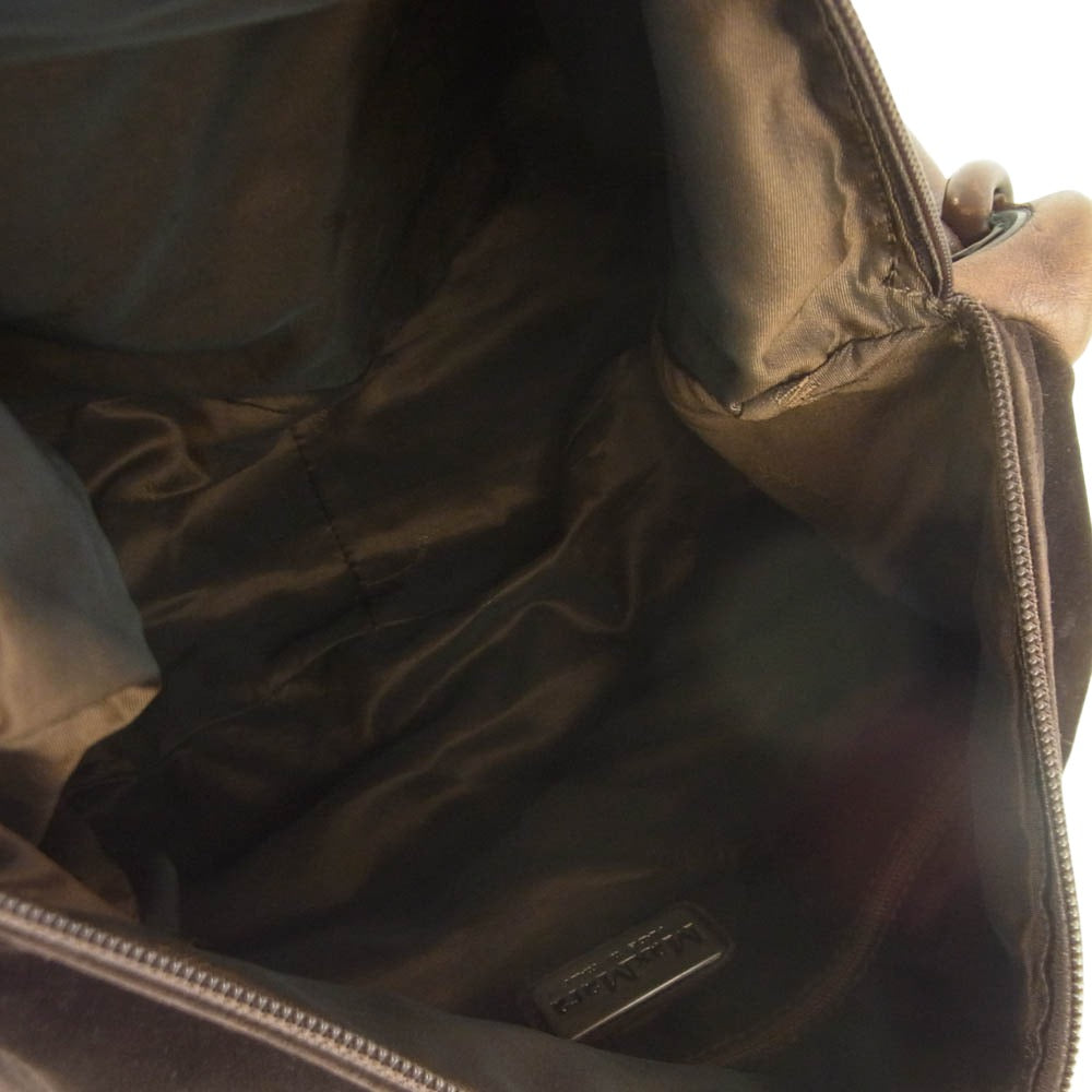 MAX MARA マックスマーラ スエード レザー ワンショルダー バッグ イタリア製 ダークブラウン系【中古】