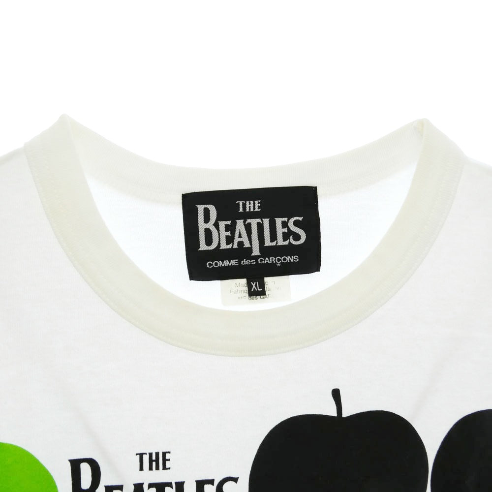 COMME des GARCONS コムデギャルソン 23SS VZ-T007 × THE BEATLES ザ ビートルズ アップル フロントプリント Tシャツ 半袖カットソー ホワイト系 XL【中古】
