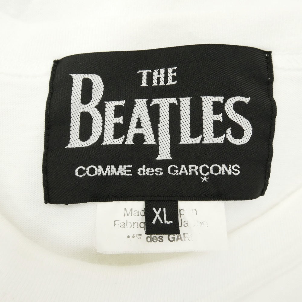 COMME des GARCONS コムデギャルソン 23SS VZ-T007 × THE BEATLES ザ ビートルズ アップル フロントプリント Tシャツ 半袖カットソー ホワイト系 XL【中古】