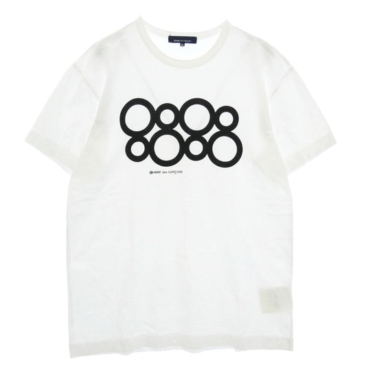 COMME des GARCONS コムデギャルソン 23SS KZ-T002 青山店限定 フロント プリント Tシャツ 半袖カットソー ホワイト系 XL【中古】