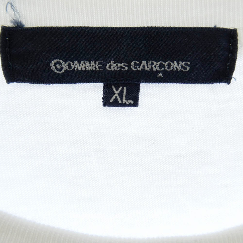 COMME des GARCONS コムデギャルソン 23SS KZ-T002 青山店限定 フロント プリント Tシャツ 半袖カットソー ホワイト系 XL【中古】