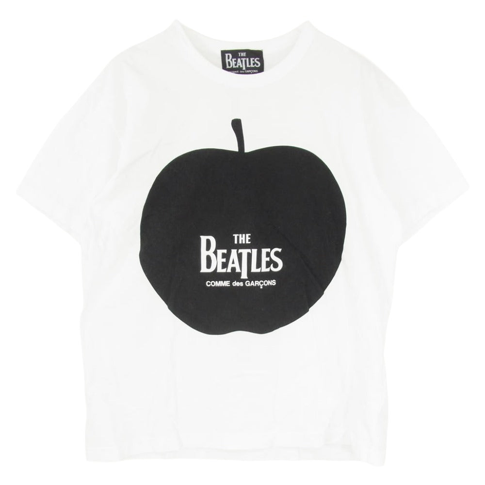 COMME des GARCONS コムデギャルソン 23SS VZ-T052 × THE BEATLES Big apple Cotton S/S Tee ザ ビートルズ ビッグ アップル コットン フロントプリント Tシャツ 半袖カットソー ホワイト系 XXL【中古】