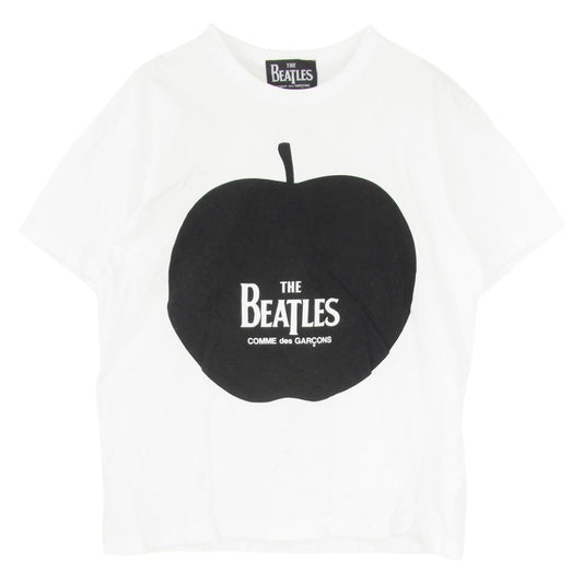 COMME des GARCONS コムデギャルソン 23SS VZ-T052 × THE BEATLES Big apple Cotton S/S Tee ザ ビートルズ ビッグ アップル コットン フロントプリント Tシャツ 半袖カットソー ホワイト系 XXL【中古】