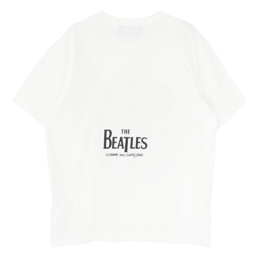 COMME des GARCONS コムデギャルソン 23SS VZ-T052 × THE BEATLES Big apple Cotton S/S Tee ザ ビートルズ ビッグ アップル コットン フロントプリント Tシャツ 半袖カットソー ホワイト系 XXL【中古】
