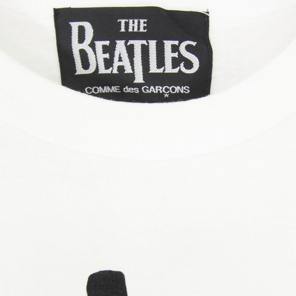 COMME des GARCONS コムデギャルソン 23SS VZ-T052 × THE BEATLES Big apple Cotton S/S Tee ザ ビートルズ ビッグ アップル コットン フロントプリント Tシャツ 半袖カットソー ホワイト系 XXL【中古】