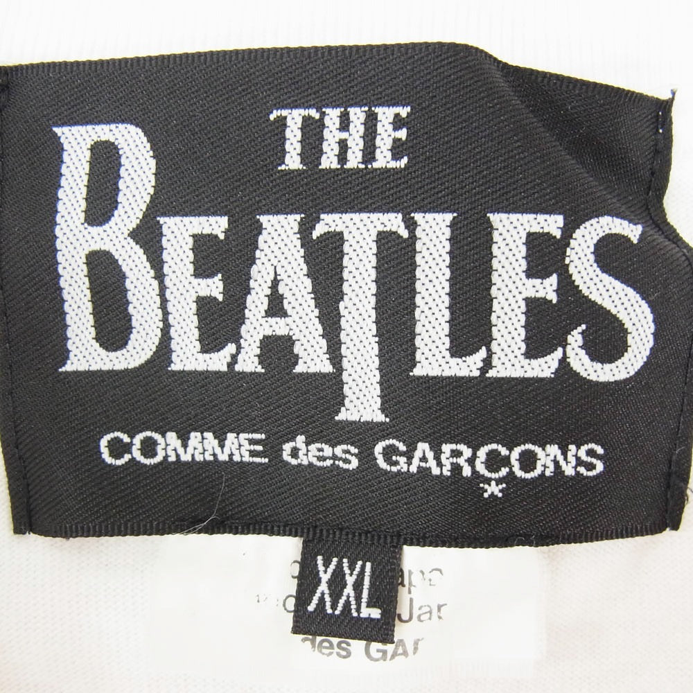 COMME des GARCONS コムデギャルソン 23SS VZ-T052 × THE BEATLES Big apple Cotton S/S Tee ザ ビートルズ ビッグ アップル コットン フロントプリント Tシャツ 半袖カットソー ホワイト系 XXL【中古】