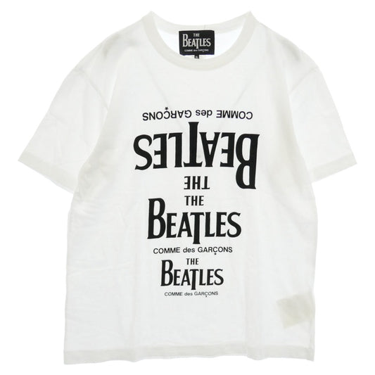 COMME des GARCONS コムデギャルソン 23SS VZ-T035 × THE BEATLES ザ ビートルズ フロントプリント Tシャツ 半袖カットソー ホワイト系 XL【中古】