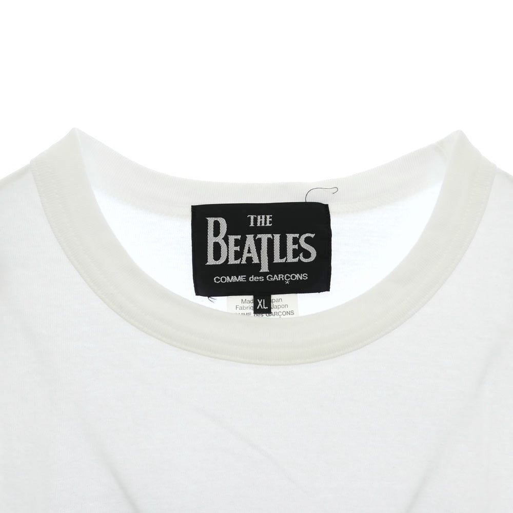 COMME des GARCONS コムデギャルソン 23SS VZ-T035 × THE BEATLES ザ ビートルズ フロントプリント Tシャツ 半袖カットソー ホワイト系 XL【中古】