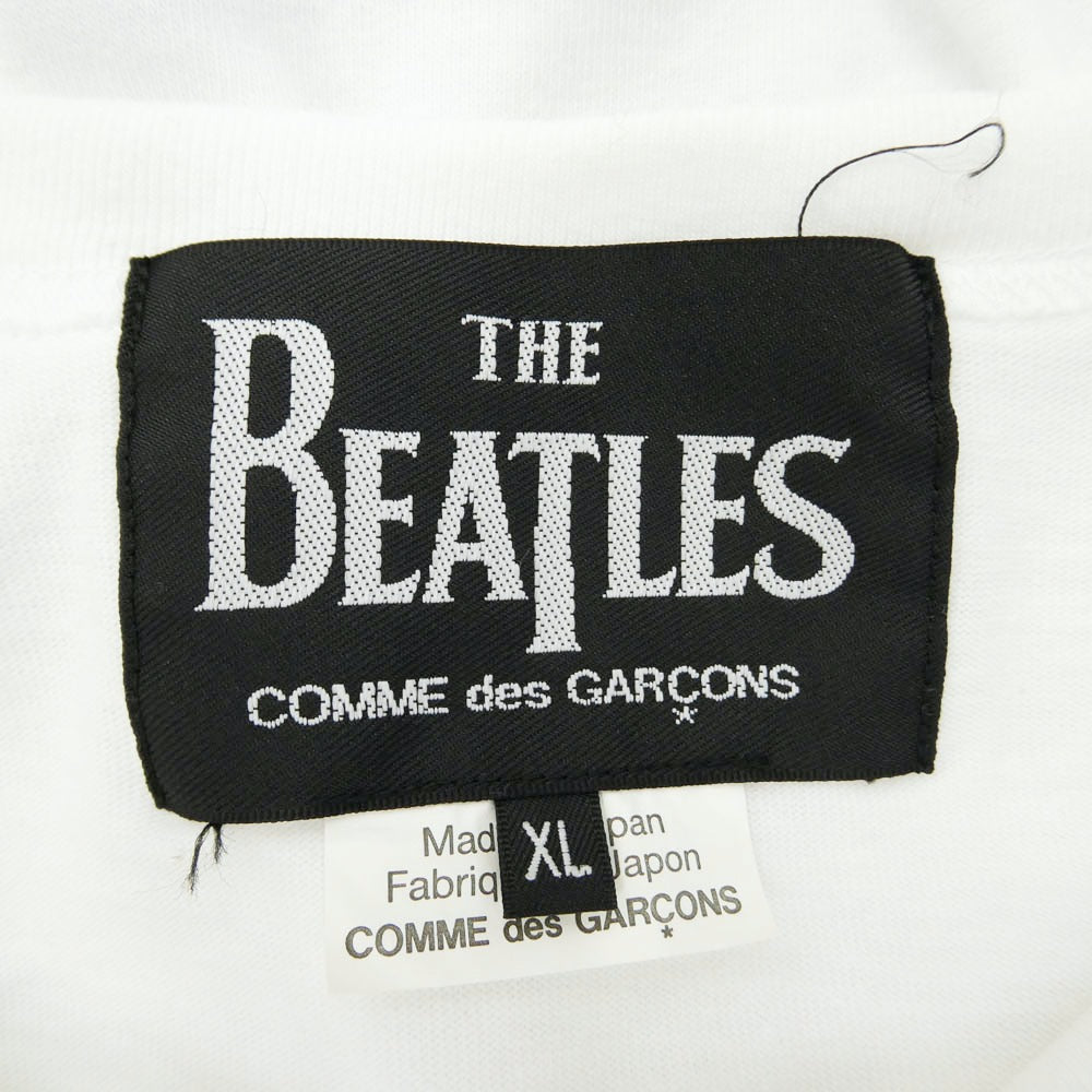 COMME des GARCONS コムデギャルソン 23SS VZ-T035 × THE BEATLES ザ ビートルズ フロントプリント Tシャツ 半袖カットソー ホワイト系 XL【中古】