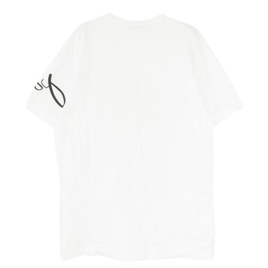 COMME des GARCONS コムデギャルソン 23SS OK-T106 青山店限定 縦書きロゴ プリント クルーネック Tシャツ 半袖カットソー ホワイト系 XL【中古】