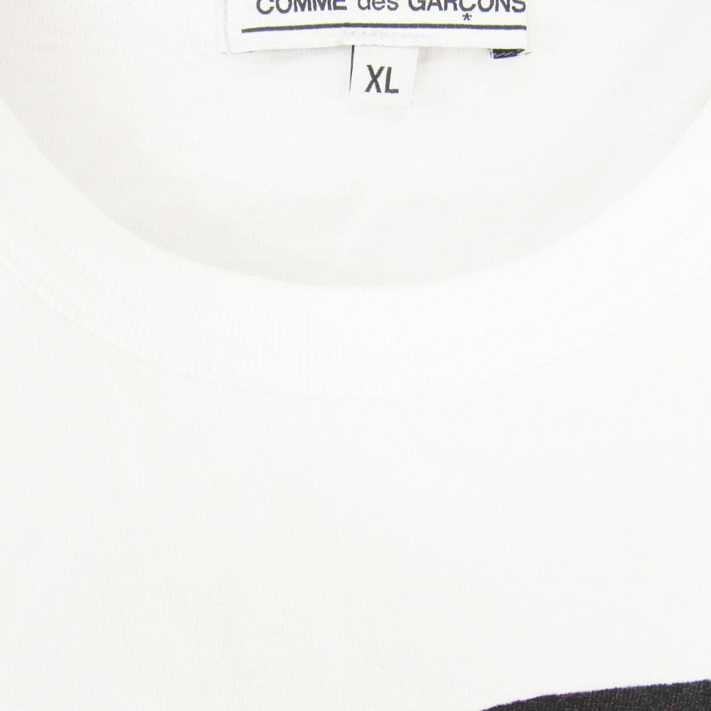 COMME des GARCONS コムデギャルソン 23SS OK-T106 青山店限定 縦書きロゴ プリント クルーネック Tシャツ 半袖カットソー ホワイト系 XL【中古】