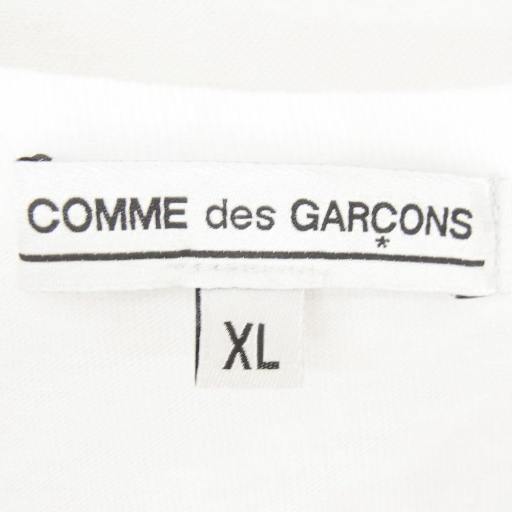 COMME des GARCONS コムデギャルソン 23SS OK-T106 青山店限定 縦書きロゴ プリント クルーネック Tシャツ 半袖カットソー ホワイト系 XL【中古】